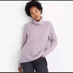 Madewell Purple Mercer Turtleneck Sweater Coziest Yarn AF521